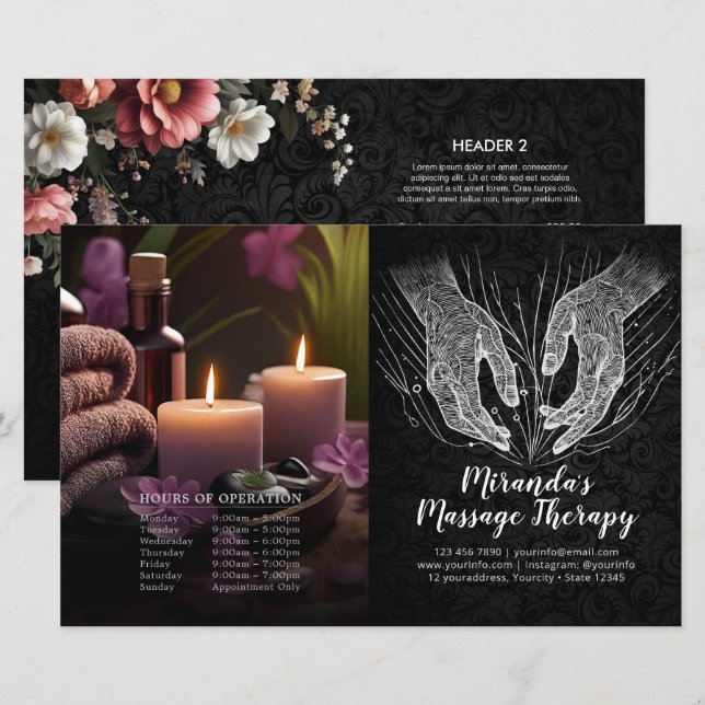 Massage Therapy Heilung Hände Preis Bifold Flyer (Vorne/Hinten)