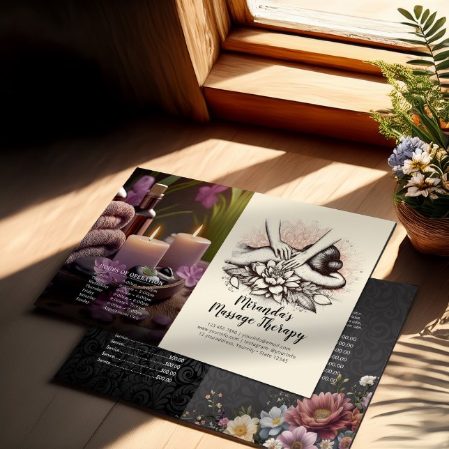 Massage Therapy Heilung Hände Preis Bifold Flyer (Von Creator hochgeladen)