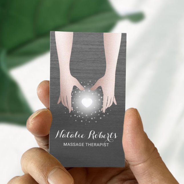 Massage Therapy Reiki Energy Healing Hands Visitenkarte (Von Creator hochgeladen)