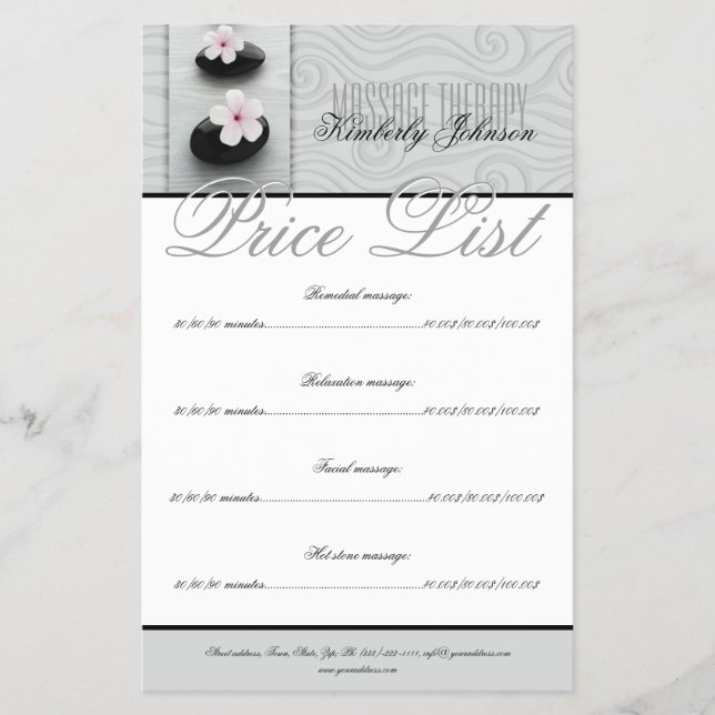 Massage Therapy Relaxation Wellness-Center Center  Flyer (Vorne)