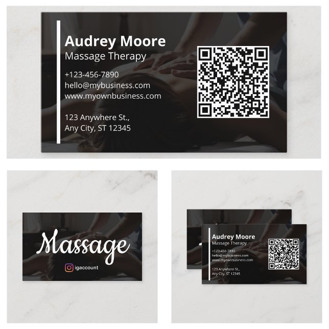 Massage- und Wellnessangebote Visitenkarte (Holistic Massage and Wellness Services Business Card
)
