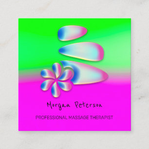 Massage Wellness-Center Wellness Blume Rosa Hologr Terminkarte