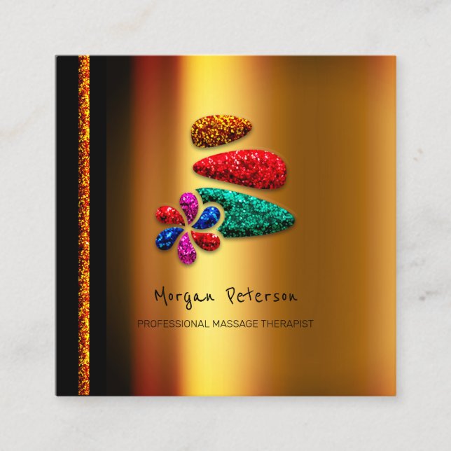 Massage Wellness-Center Wellness Floral Stone Logo Terminkarte (Vorderseite)