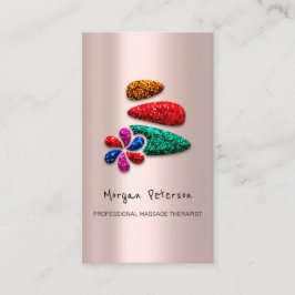 Massage Wellness-Center Wellness Floral Stone Logo Terminkarte