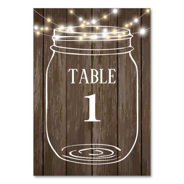 Massagebar, rustikal, Tischkarte Tischnummer (Vorderseite)
