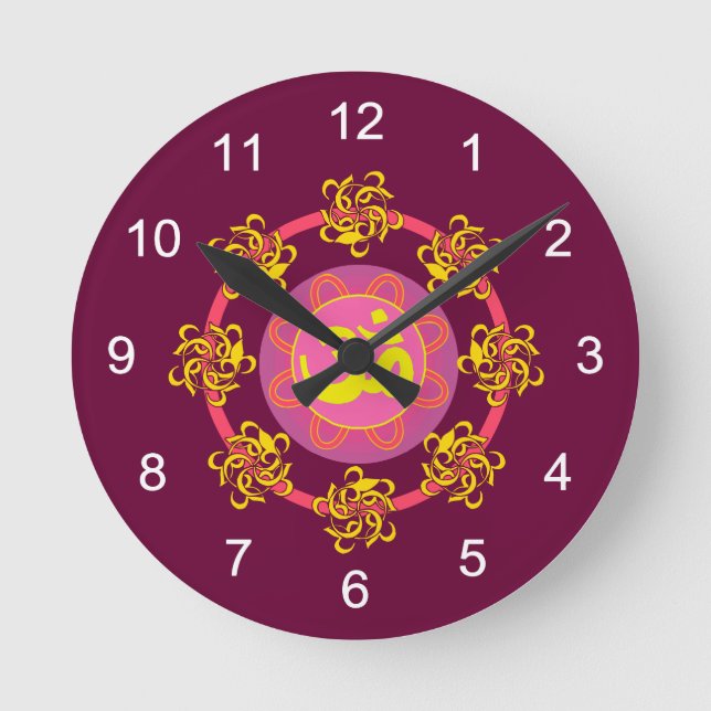 Massageräume - Om Mandala Runde Wanduhr (Vorderseite)