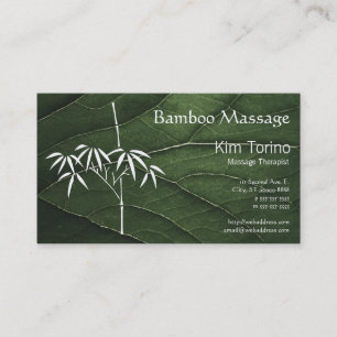 Massagetherapeut Bamboo Big Leaf Ernennung Visitenkarte