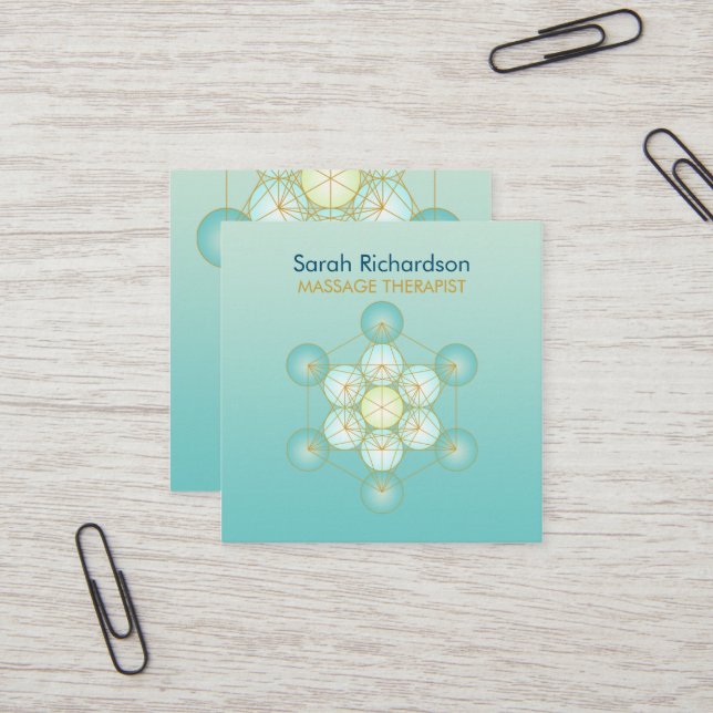 Massagetherapeut: Bearbeitungskarte Quadratische Visitenkarte (Vorderseite/Rückseite Beispiel)