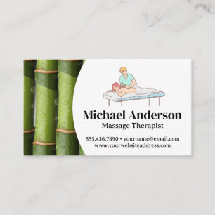 Massagetherapeut bei einer Behandlung Visitenkarte
