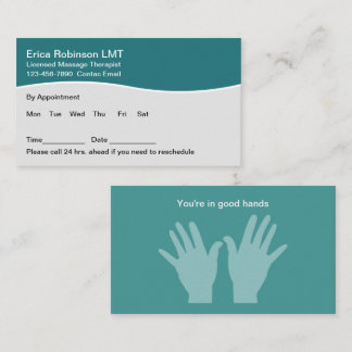 Massagetherapeut Berufliche Terminkarte