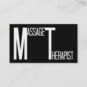 Massagetherapeut Black Simple Business Card Visitenkarte