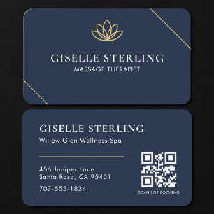 Massagetherapeut Blau QR Code Visitenkarte