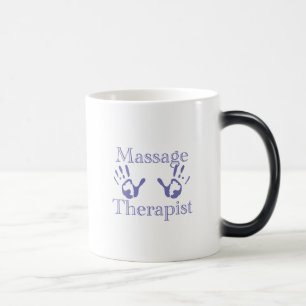 Massagetherapeut: Blaue Handabdrücke Verwandlungstasse
