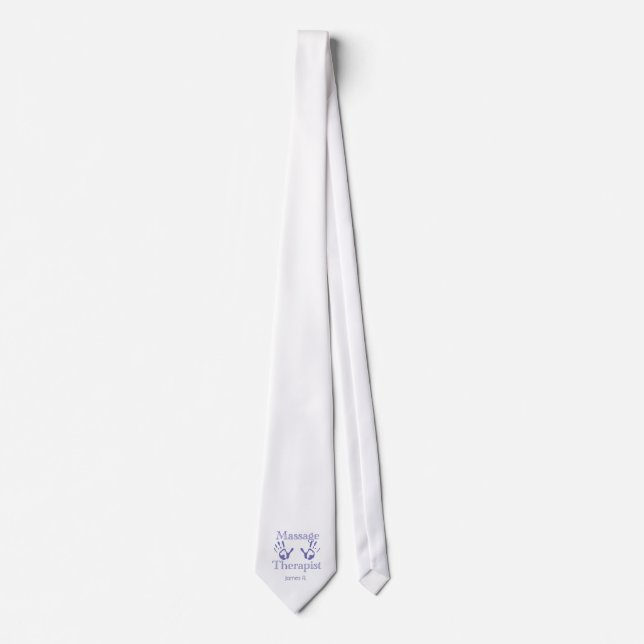 Massagetherapeut: Blauer Handdruck Krawatte (Vorderseite)