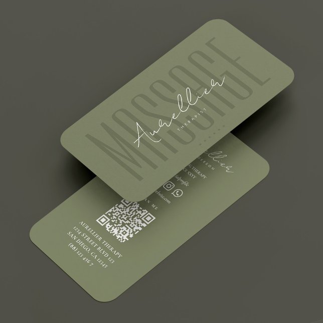 Massagetherapeut Dark Sage Green Physiotherapeut Visitenkarte (Massage Therapist Dark Sage Green Physiotherapist Business Card
☆★
☆★
☆★
☆★
☆★
(35394)
 | 
)