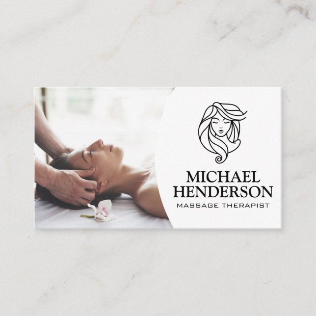 Massagetherapeut | Entspannender Wellness-Center Visitenkarte (Vorderseite)