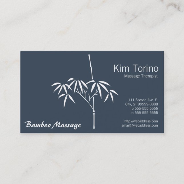 Massagetherapeut Garden Bamboo mit AMTA Visitenkarte (Vorderseite)