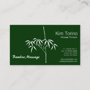 Massagetherapeut Garten Bamboo Visitenkarte