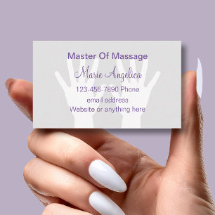 Massagetherapeut Hände auf Visitenkarte