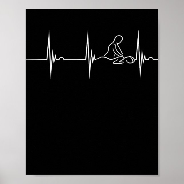 Massagetherapeut Heartbeat EKG Pulse Wellness-Cent Poster (Vorne)