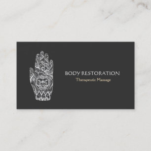 Massagetherapeut Henna Dragonfly Tattoo Hand 5a Visitenkarte