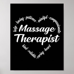 Massagetherapeut Herz Word Cloud Poster