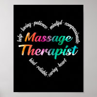 Massagetherapeut Herz Word Cloud Watercolor