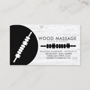 Massagetherapeut Holztherapie Werkzeuge Visitenkarte