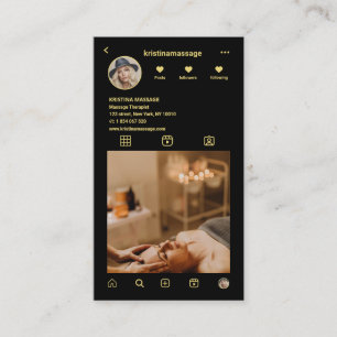 Massagetherapeut Instagram Foto Grid QR Code Visitenkarte