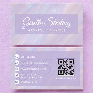 Massagetherapeut Iridescent Opal Holographic Visitenkarte
