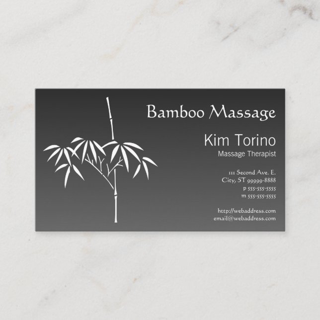 Massagetherapeut Japanisch Bamboo Gradient Visitenkarte (Vorderseite)