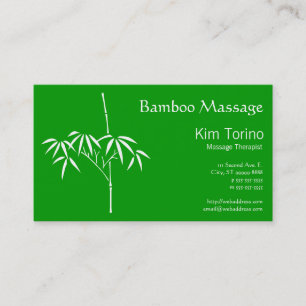 Massagetherapeut Japanisch Bamboo Visitenkarte