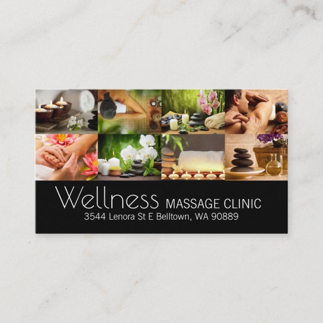 Massagetherapeut, Klinik, Wellness-Business-Card Visitenkarte (Vorderseite)