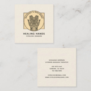 Massagetherapeut Körperarbeit Mehndi Henna Quadrat Quadratische Visitenkarte