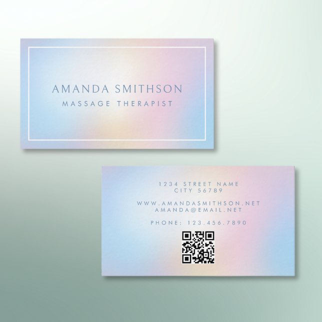 Massagetherapeut Lichtweich Gradient QR-Code Visitenkarte (Von Creator hochgeladen)