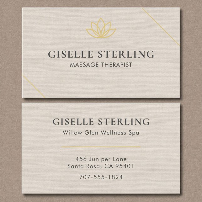 Massagetherapeut-Linene Neutral Minimalistischer L Visitenkarte (Von Creator hochgeladen)