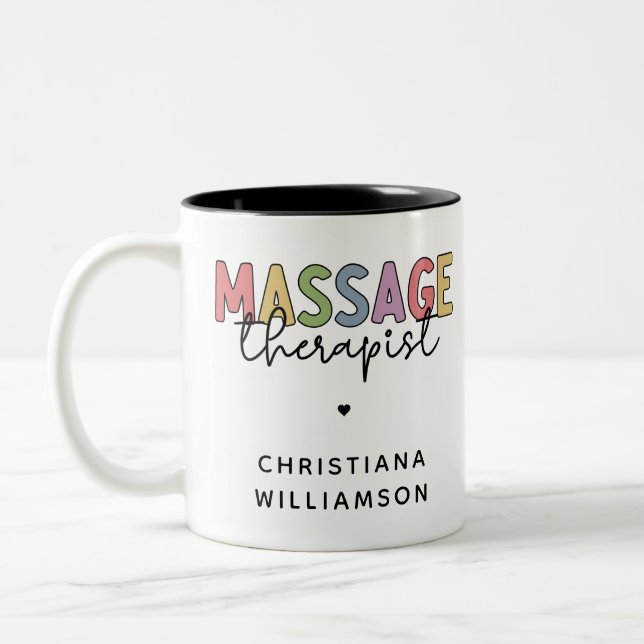Massagetherapeut | Massagetherapeutika Geschenke Zweifarbige Tasse (Links)