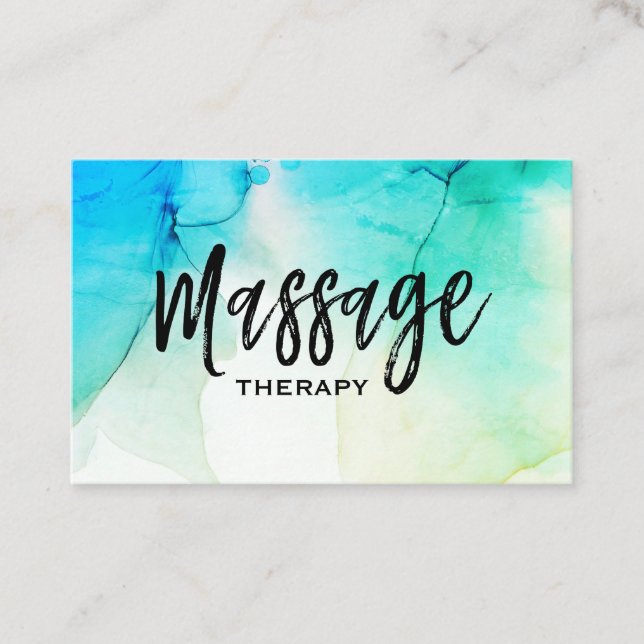 ** Massagetherapeut Massagetherapie - Wasserfarbe Visitenkarte (Vorderseite)