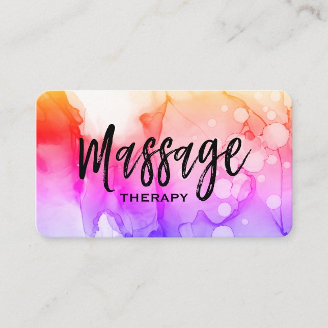*~* Massagetherapeut Massagetherapie Wasserfarbe Visitenkarte (Vorderseite)