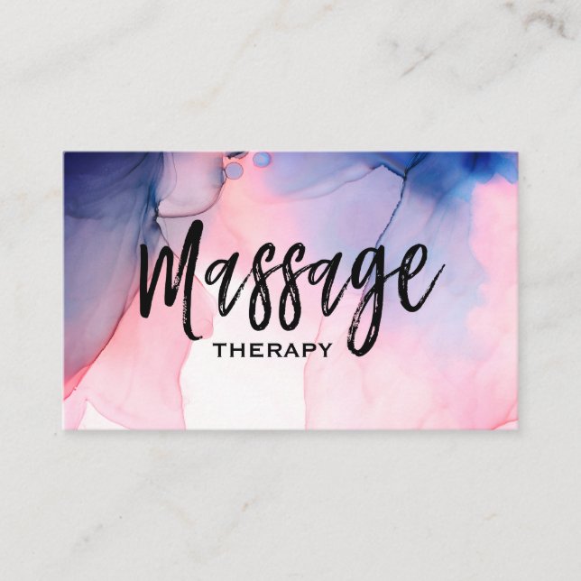 ** Massagetherapeut ~ Massagetherapie Wasserfarbe Visitenkarte (Vorderseite)