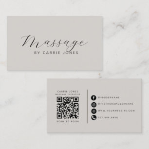 Massagetherapeut Neutraler QR-Code Visitenkarte