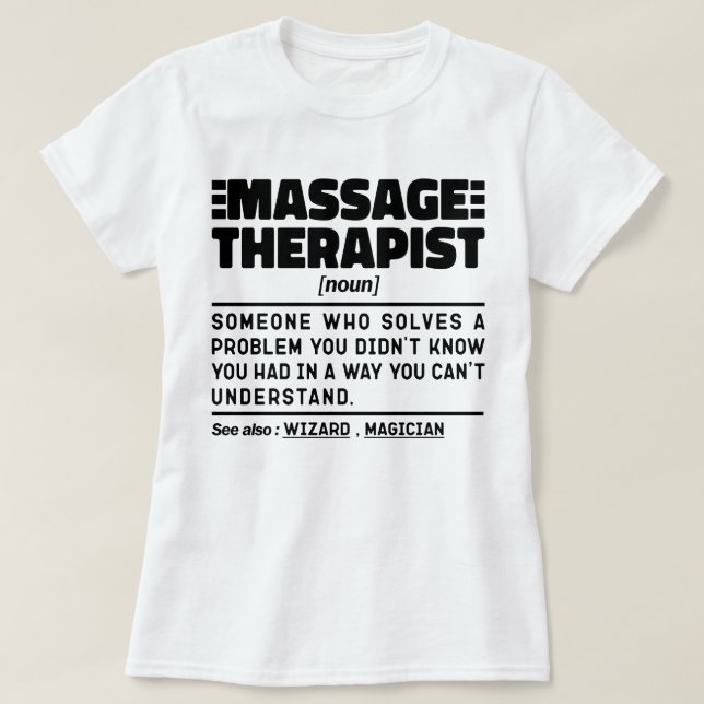 Massagetherapeut Noun zertifizierte Masseur Mitarb T-Shirt (Design vorne)