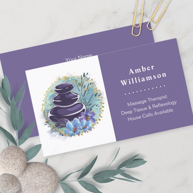 Massagetherapeut Salon Wellness-Center Stylist Zen Visitenkarte (Von Creator hochgeladen)