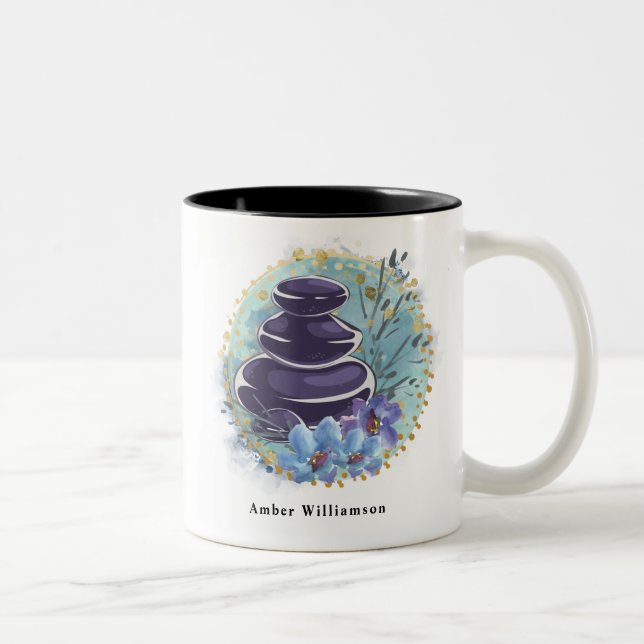 Massagetherapeut Salon Wellness-Center Stylist Zen Zweifarbige Tasse (Rechts)