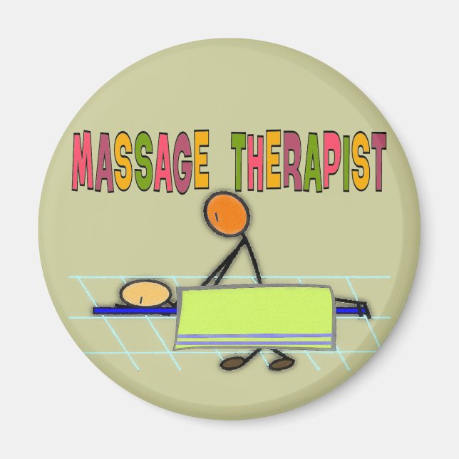 Massagetherapeut Stick People Design Geschenke Magnet (Vorne)