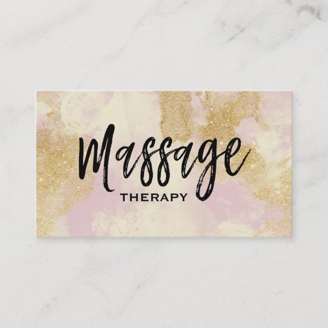 *~* Massagetherapeut Trendy Grunge Gold Lavender Visitenkarte (Vorderseite)