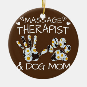 Massagetherapeut und Hunde Mama Wildblumen Keramik Ornament