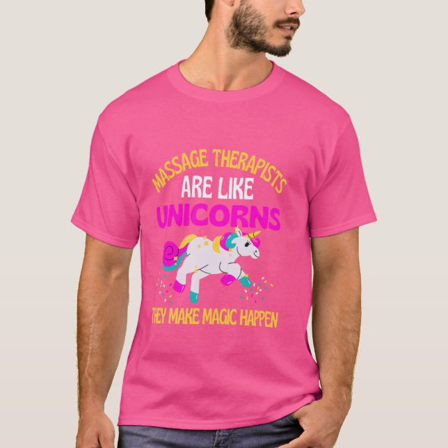 Massagetherapeut Unicorn , Magische Einhornphysik T-Shirt (Vorderseite)