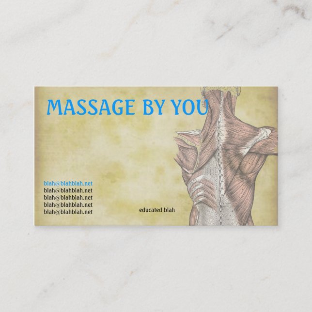 Massagetherapeut-Visitenkarteschablone Visitenkarte (Vorderseite)