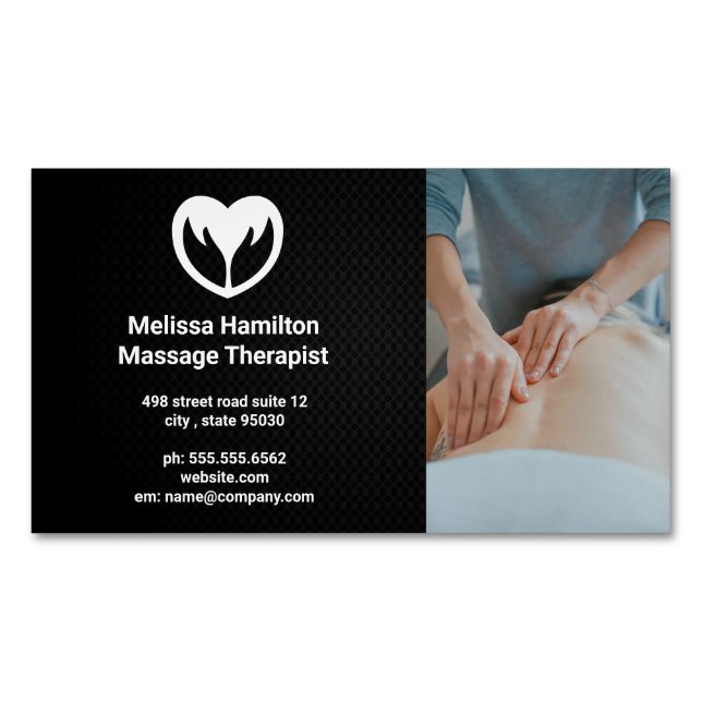 Massagetherapeut | WELLNESS-CENTER | Symbol für He Magnetische Visitenkarte (Vorderseite)